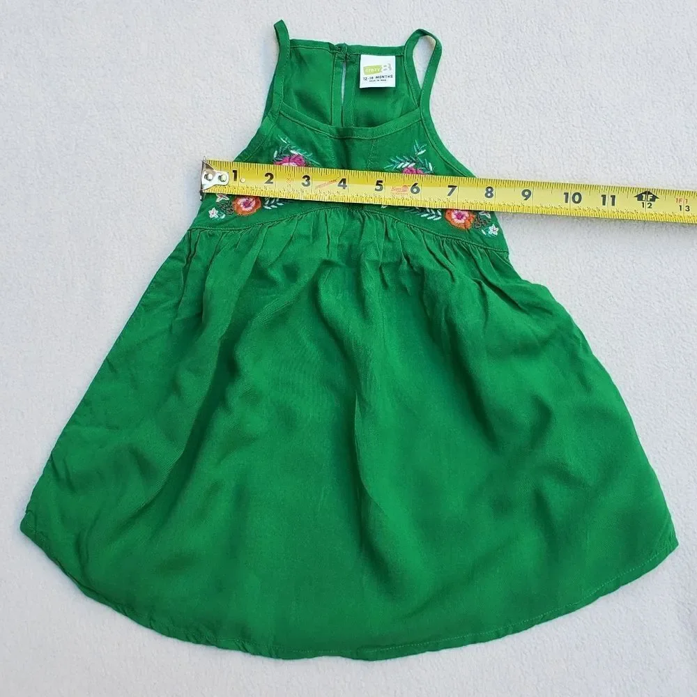 Crazy 8 green floral boho dress Size 12-18 Months